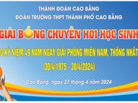 TUỔI TRẺ TRƯỜNG THPT THÀNH PHỐ CAO BẰNG  VỚI CÁC HOẠT ĐỘNG CHÀO MỪNG ĐỢT THI ĐUA  CUỐI NĂM HỌC 2023 - 2024