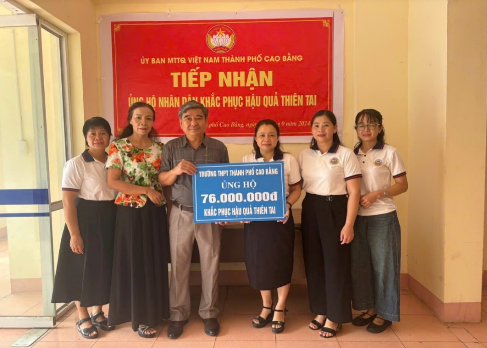 Trường THPT thành phố Cao Bằng chung tay cùng nhân dân thành phố Cao Bằng và các huyện trên địa bàn tỉnh Cao Bằng khắc phục hậu quả thiên tai