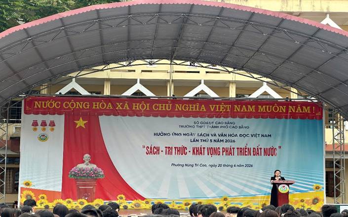 Trường THPT thành phố Cao Bằng sôi nổi tổ chức các hoạt động hưởng ứng Ngày Sách và Văn hóa đọc Việt Nam lần thứ V năm 2026